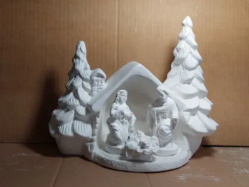 Casinha de Natal com Sagrada Família