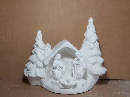 Casinha de Natal com Sagrada Família