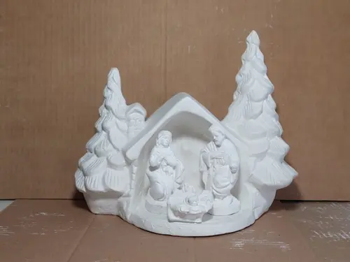 Casinha de Natal com Sagrada Família