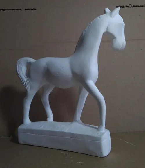 Cavalo Trotando Imagem Cavalo Escultura Gesso Cru