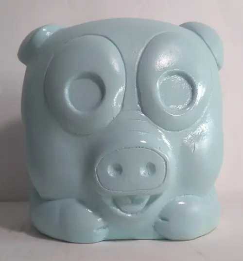 Cofre para Guardar Moedas Porquinho Escultura Gesso Cofre