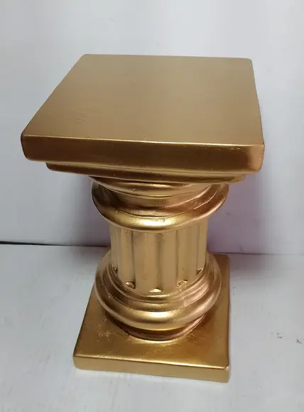 Coluna Grande 40cm Escultura Pedestal Pilar Coluna Dourada
