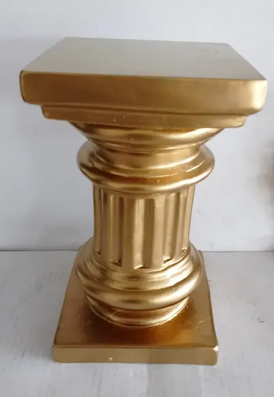 Coluna Grande 40cm Escultura Pedestal Pilar Coluna Dourada