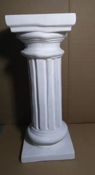 Coluna Romana Reforçada Base Fina 15x15 em Gesso 40cm Altura