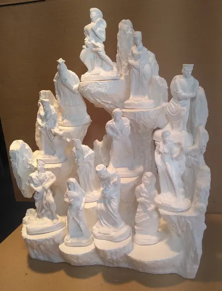 Congá Altar para Orixá com 12 Imagem de Orixás 10cm