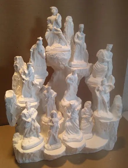 Congá Altar para Orixá com 12 Imagem de Orixás 10cm