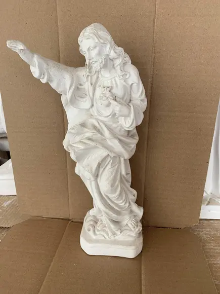 Cristo Abençoando Imagem Jesus Cristo Barroco em Gesso Cru
