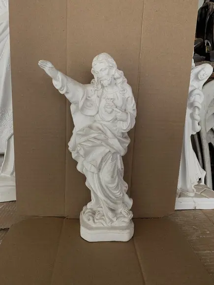 Cristo Abençoando Imagem Jesus Cristo Barroco em Gesso Cru