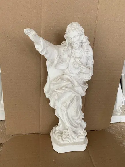 Cristo Abençoando Imagem Jesus Cristo Barroco em Gesso Cru