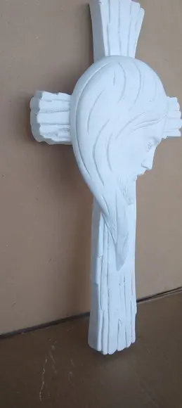 Crucifixo Imagem Rosto de Jesus Cristo Perfil na Cruz