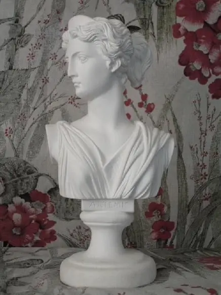 Deusa Ártemis Imagem Busto Ártemis em Gesso Cru