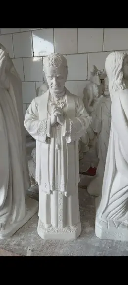 Dom Bosco Imagem Santo Dom São Bosco Escultura Gesso Cru