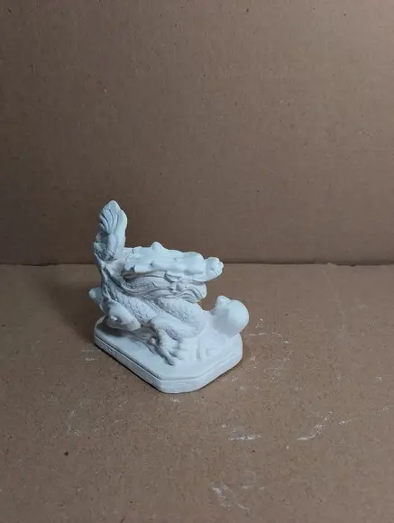 Dragão Filhote Imagem Dragão Criança Escultura Gesso Cru