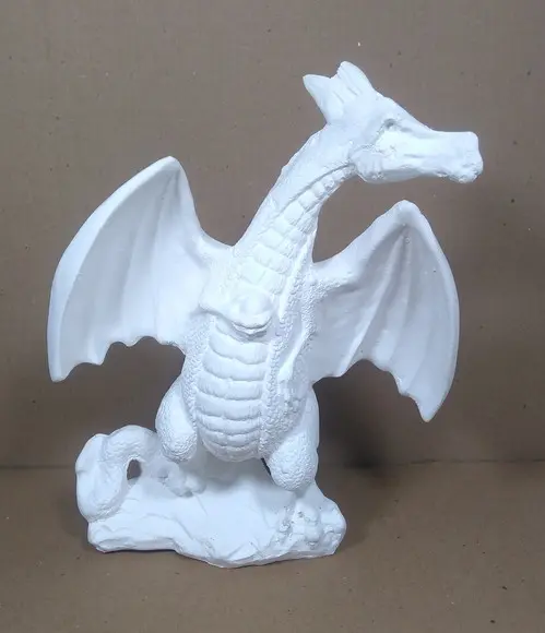 Dragão Voador Imagem Dragão Escultura em Gesso Cru