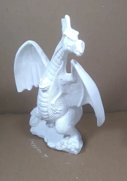 Dragão Voador Imagem Dragão Escultura em Gesso Cru