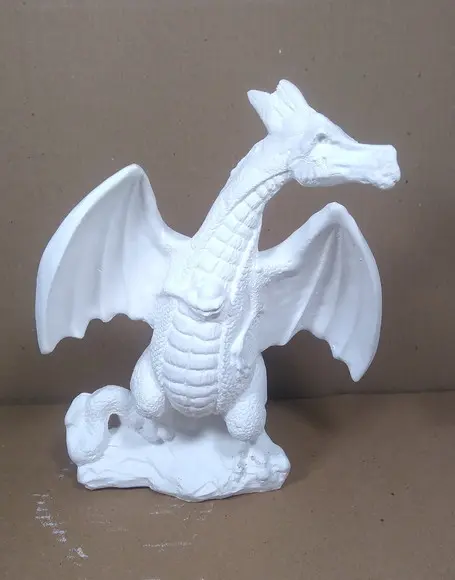 Dragão Voador Imagem Dragão Escultura em Gesso Cru