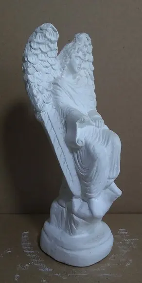 Escultura Anjo Isadkiel Imagem em Gesso Cru para Pintar