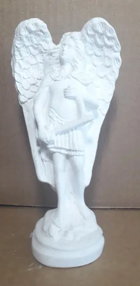 Escultura Anjo Mikael Imagem em Gesso Cru para Pintar