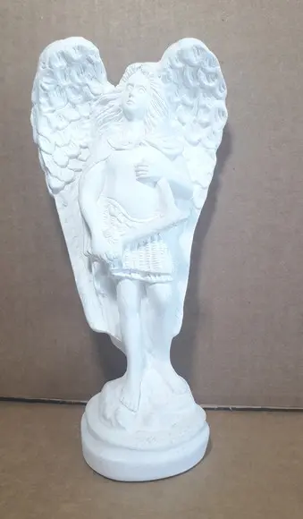 Escultura Anjo Mikael Imagem em Gesso Cru para Pintar