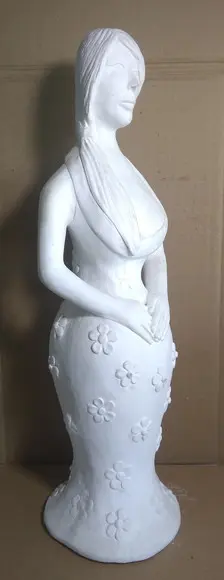 Escultura Baiana Margarida Imagem em Gesso Cru para Pintar