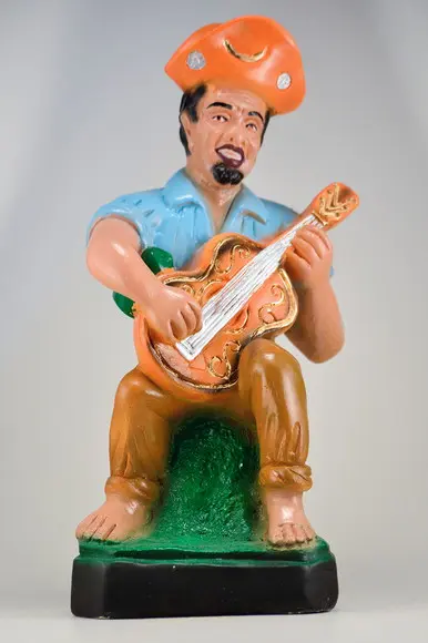 Escultura Baiano do Violão Imagem 100% Gesso Natural Estatua