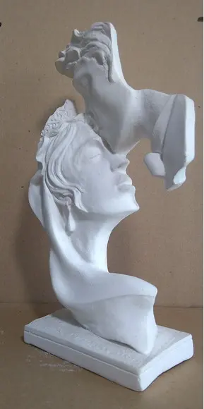 Escultura Beijo na Testa ou Alma Gêmea para Pintar