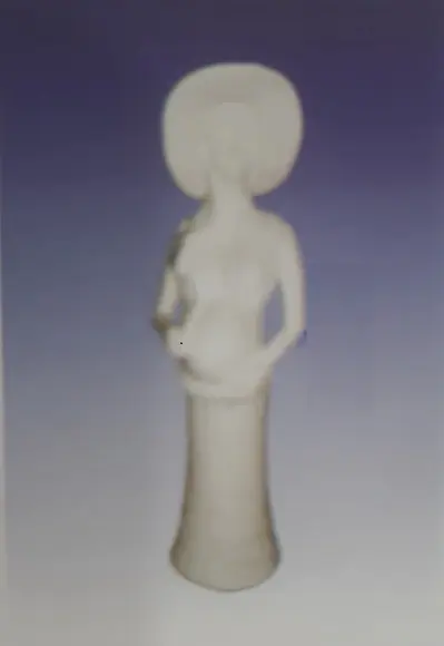 Escultura Banhista Gravida Imagem em Gesso Cru para Pintar