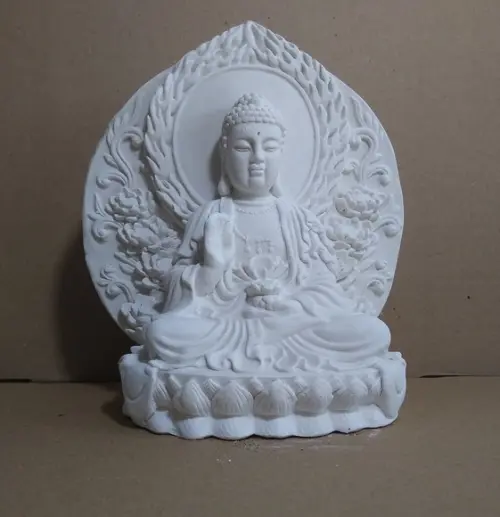 Escultura Buda do Tibet Imagem em Gesso para Pintar