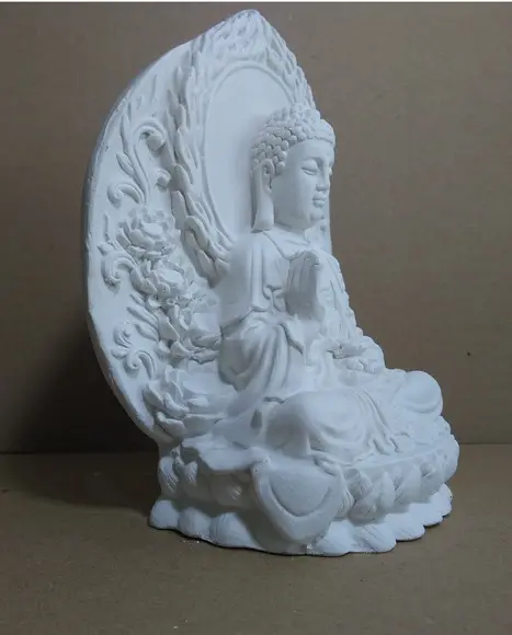 Escultura Buda do Tibet Imagem em Gesso para Pintar