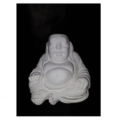 Escultura Buda em Gesso Cru para Pintar Cofre de Dinheiro