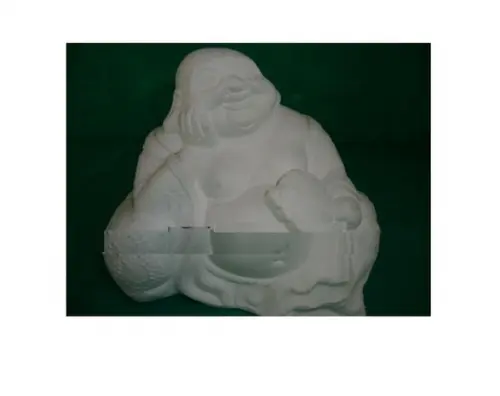 Escultura Buda Feliz Imagem em Gesso Cru para Pintar