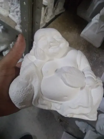 Escultura Buda Feliz Imagem em Gesso Cru para Pintar