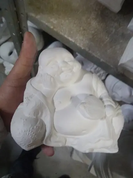 Escultura Buda Feliz Imagem em Gesso Cru para Pintar