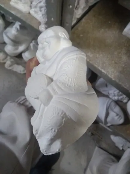 Escultura Buda Feliz Imagem em Gesso Cru para Pintar
