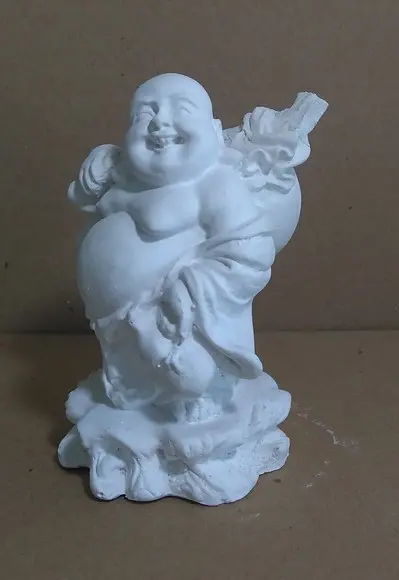 Escultura Buda Viajante Imagem Buda em Gesso Cru /pintar