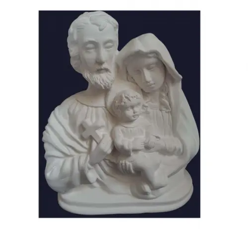 Escultura Busto da Sagrada Família em Gesso Cru para Pintar