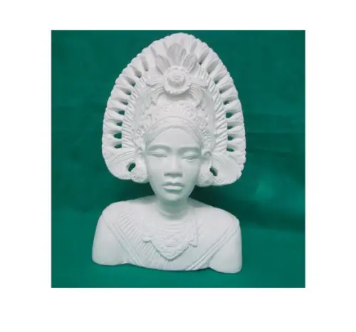Escultura Busto da Indiana em Gesso Cru para Pintar