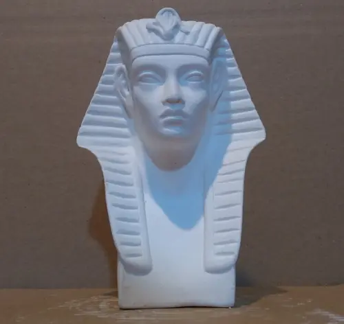 Escultura Busto do Faraó Imagem em Gesso Cru para Pintar