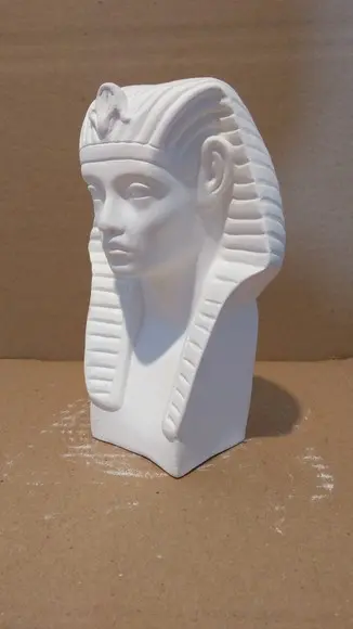 Escultura Busto do Faraó Imagem em Gesso Cru para Pintar