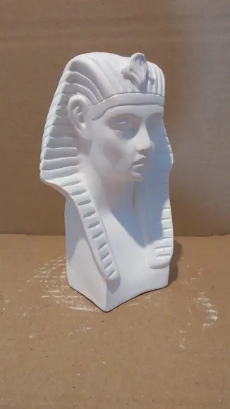 Escultura Busto do Faraó Imagem em Gesso Cru para Pintar