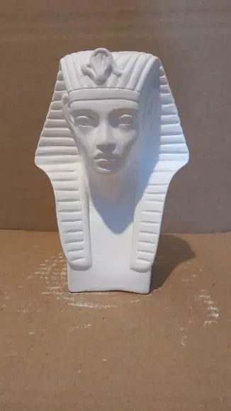Escultura Busto do Faraó Imagem em Gesso Cru para Pintar