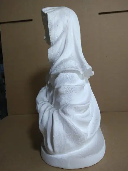 Escultura Busto Sagrado Coração de Maria Imagem Gesso Cru