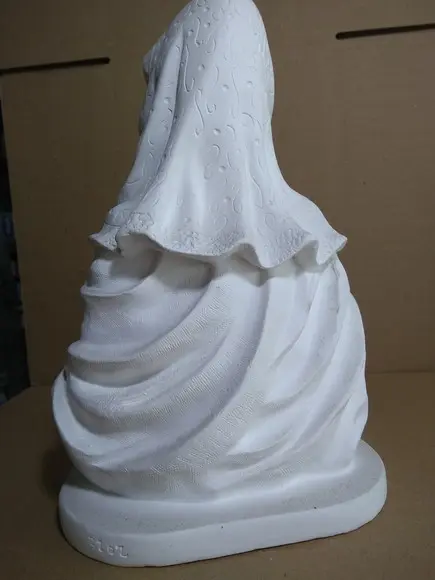 Escultura Busto Sagrado Coração de Maria Imagem Gesso Cru