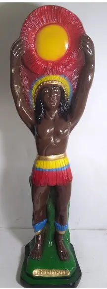 Escultura Caboclo Girassol Imagem Grande com 55cm Altura