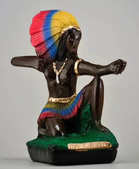 Escultura Caboclo Guarani Imagem em Gesso 100% Puro
