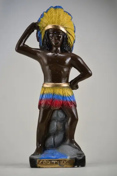 Escultura Caboclo Tupã Imagem 100% em Gesso Natural