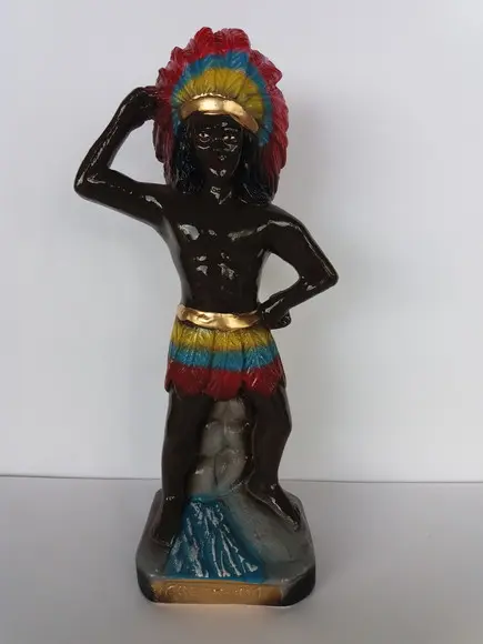 Escultura Caboclo Tupã Imagem 100% em Gesso Natural