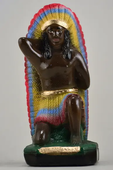 Escultura Caboclo Sete Montanhas Imagem em Gesso 100% Puro