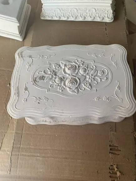 Escultura Caixa Fiorentina Imagem em Gesso Cru para Pintar