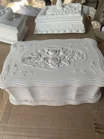 Escultura Caixa Fiorentina Imagem em Gesso Cru para Pintar